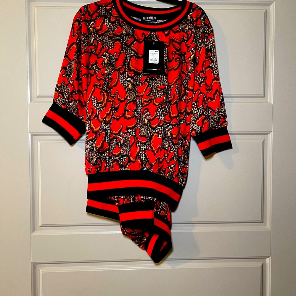 Two piece red satin set